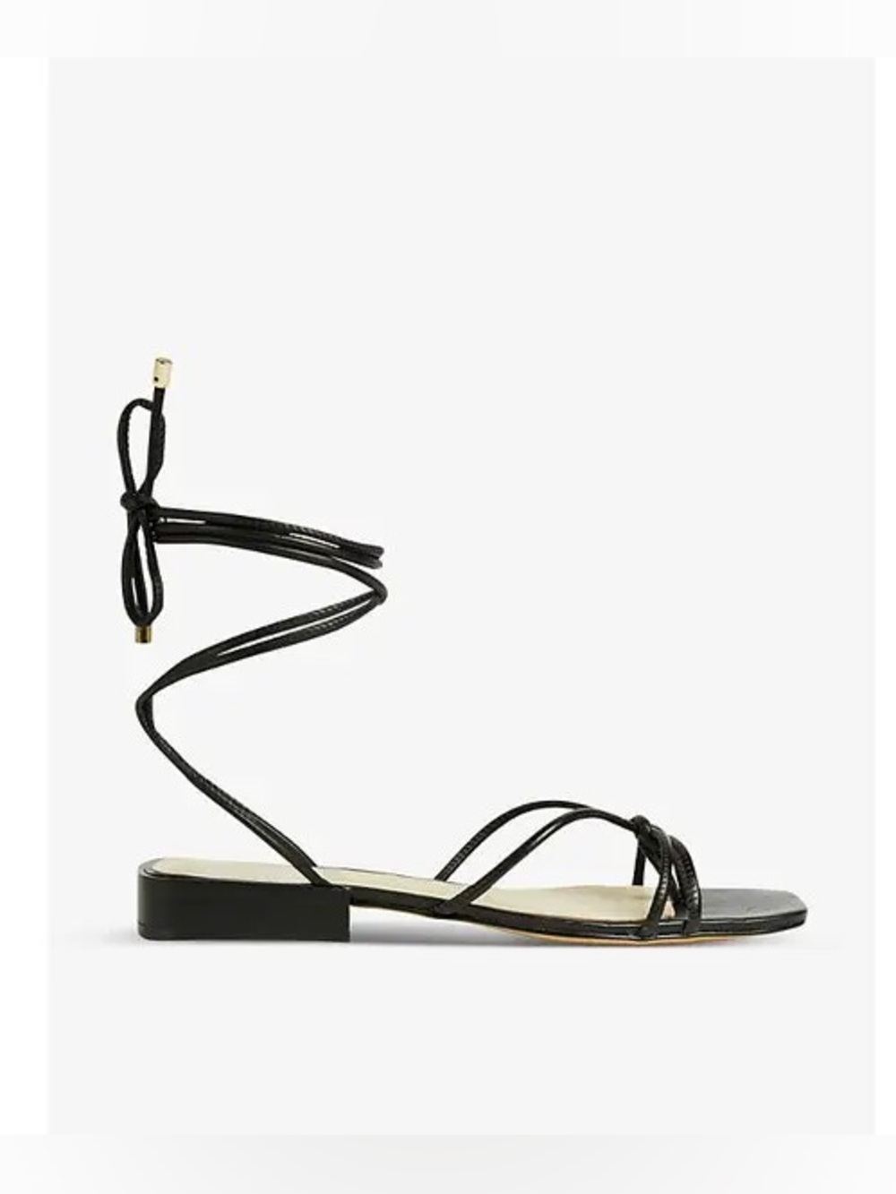 Ted Baker London Teffik Tied Leather Sandals Gladiator Lace Up Flats Size 37.5 7